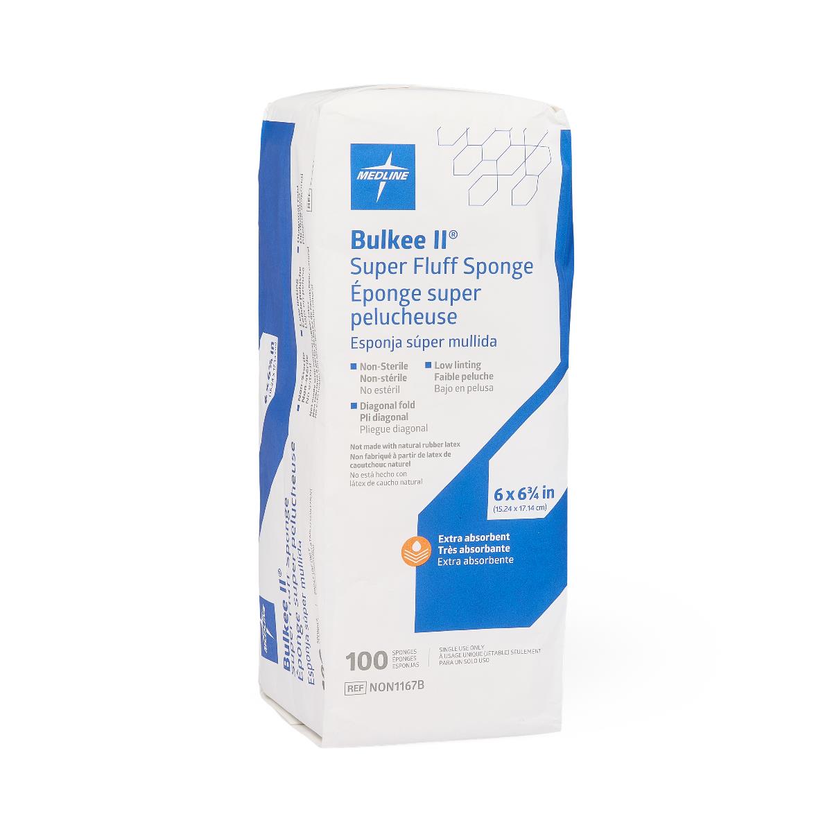 Bulkee Fluff Sponge Gauze, 6" x 6.75" (bag of 100)