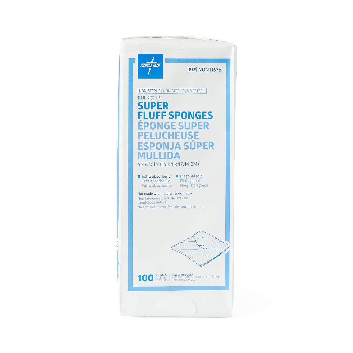 Bulkee Fluff Sponge Gauze, 6" x 6.75" (bag of 100)