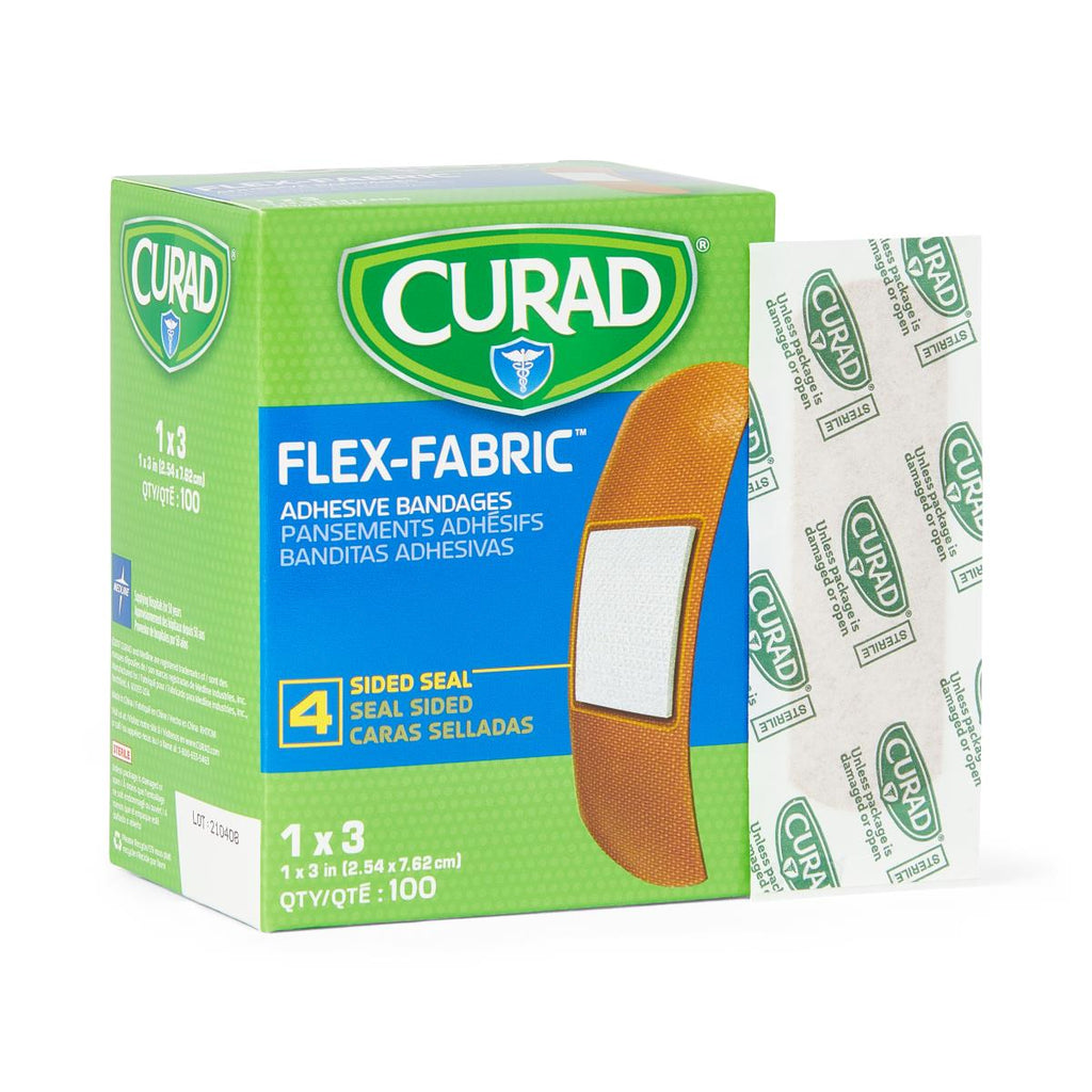 CURAD Flex-Fabric Adhesive Bandages, 1" x 3" Strips (case of 1200)