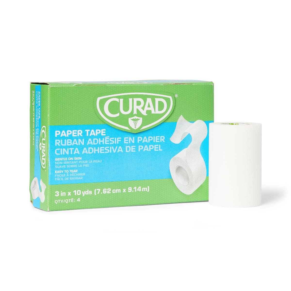CURAD Paper Adhesive Tape, 3" x 10 yd. (box of 4)
