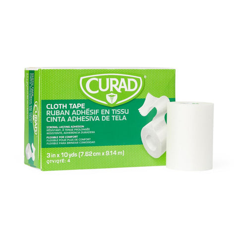 CURAD Cloth/Silk Medical Adhesive Tape, 3" x 10 yd. (box of 4)
