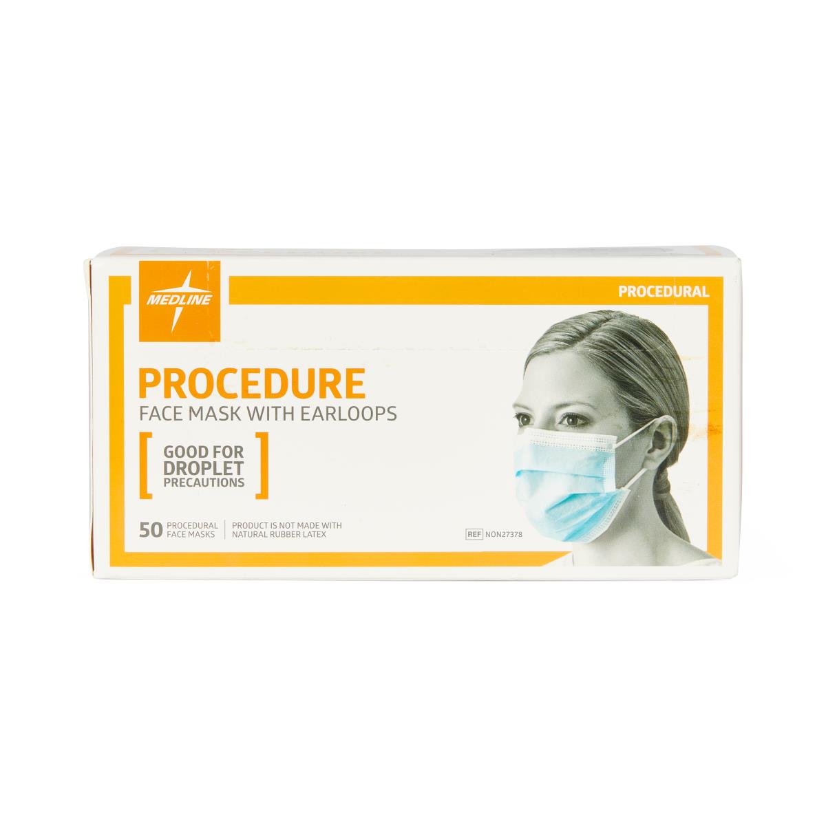 Face Mask with Ear Loops, Blue (box of 50)