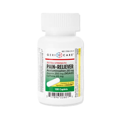 Extra Strength Pain Relief Caplets,100/Bottle (case of 48 bottles)