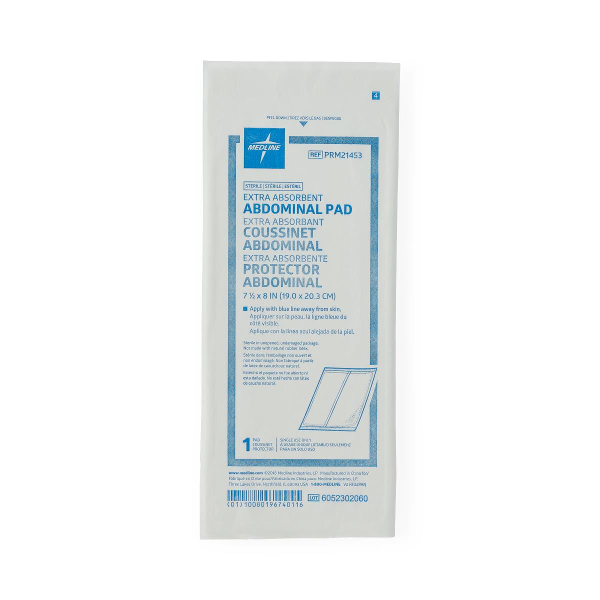 Sterile Abdominal Pad, 8" x 7.5" (case of 240)