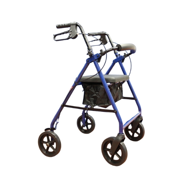ProBasics Deluxe Aluminum Rollator with 8" Wheels, Blue