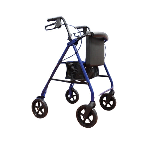 ProBasics Deluxe Aluminum Rollator with 8-inch Wheels, Blue