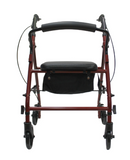 6" Steel Rollator, Knocked Down, Burgundy