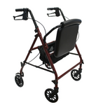6" Steel Rollator, Knocked Down, Burgundy