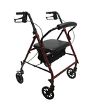 6" Steel Rollator, Knocked Down, Burgundy