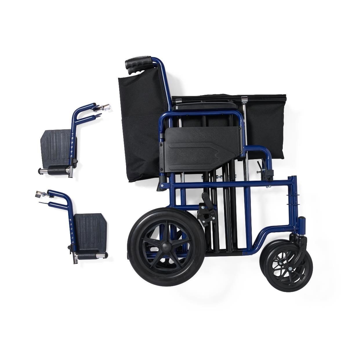 Bariatric Steel Transport Chair, 22" Seat Width
