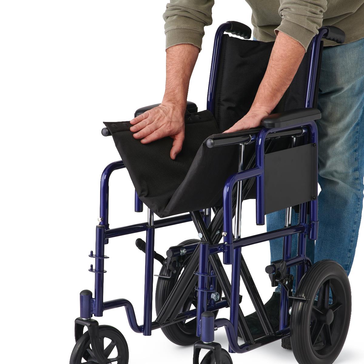 Bariatric Steel Transport Chair, 22" Seat Width
