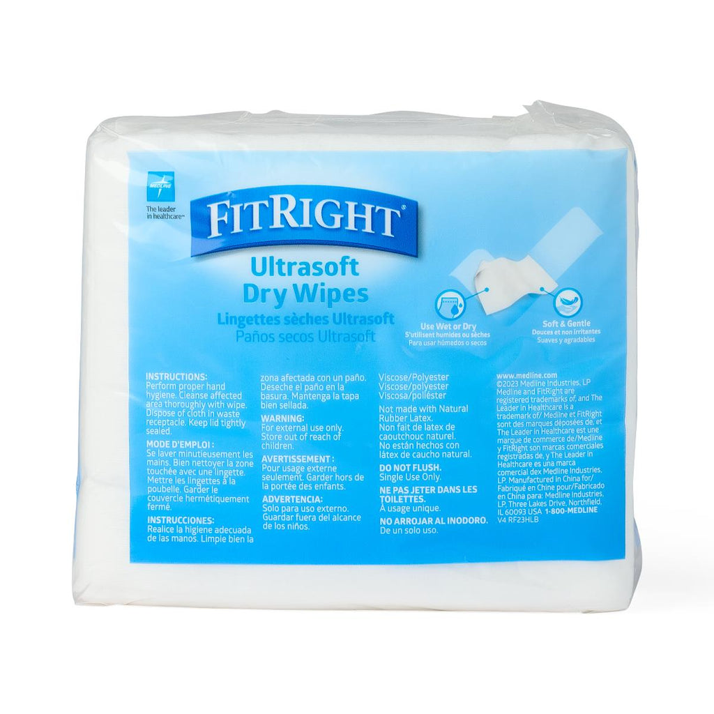 Ultrasoft Absorbent Dry Cleansing Wipes, 10"x12" (case of 500)