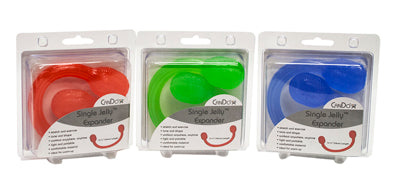 CanDo Jelly Expander Single Exerciser, 3-Piece Set (red, green, blue)