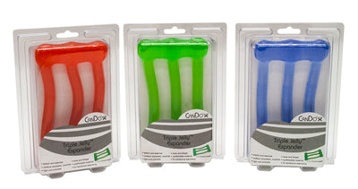 CanDo Jelly Expander Triple Exerciser, 3-Piece Set (red, green, blue)