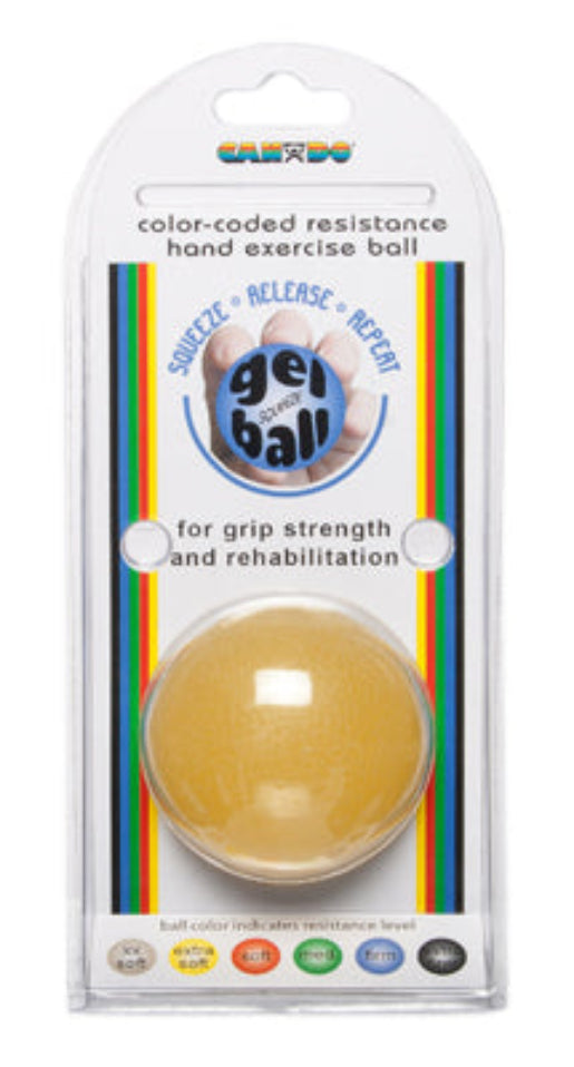 CanDo Gel Squeeze Ball, Standard Circular, Yellow, X-Light
