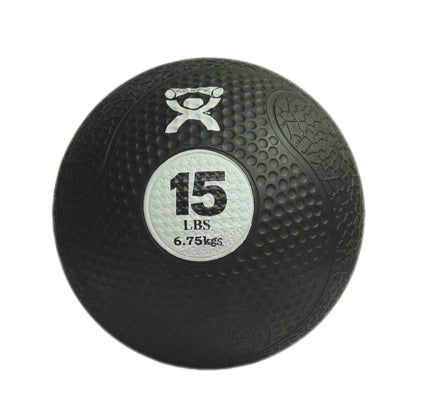 CanDo Firm Medicine Ball, 10" Diameter, Black, 15lb.