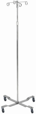 Economy Removable Top I. V. Pole, 2 Hook Top, Silver Vein