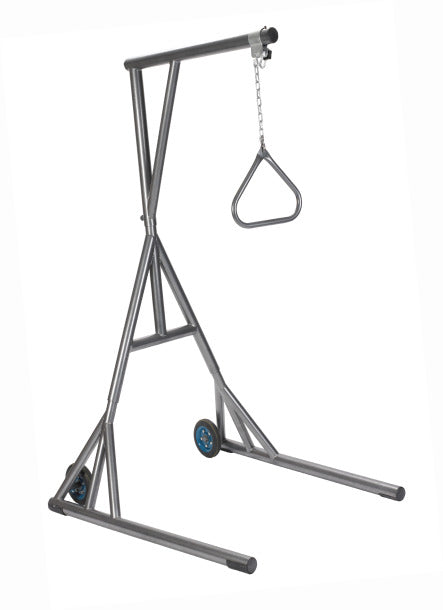 Heavy Duty Trapeze with Base and Wheels, Silver Vein