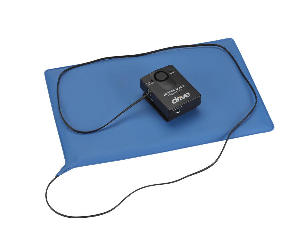 Pressure Sensitive Bed Chair Patient Alarm with Reset Button, 10" x 15" Chair Pad