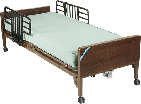 Delta Ultra Light Semi Electric Hospital Bed with Half Rails and Innerspring Mattress
