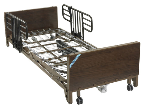 Delta Ultra Light Full Electric Low Hospital Bed with Half Rails and Innerspring Mattress