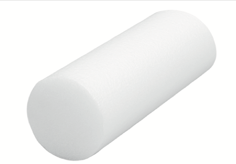 CanDo White Foam Roller, Round (3” x 12”)