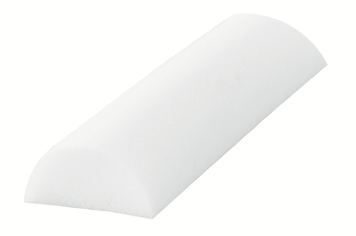 CanDo White Foam Roller, Half-Round (3” x 12”)