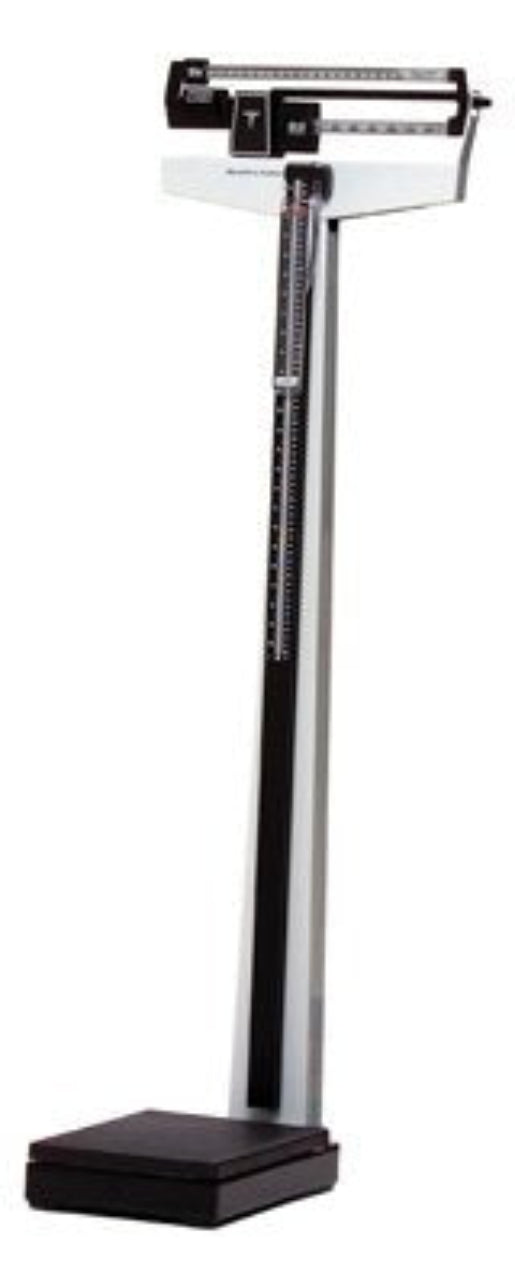 Health O Meter Medchanical Beam Scale with Height Rod & Wheels
