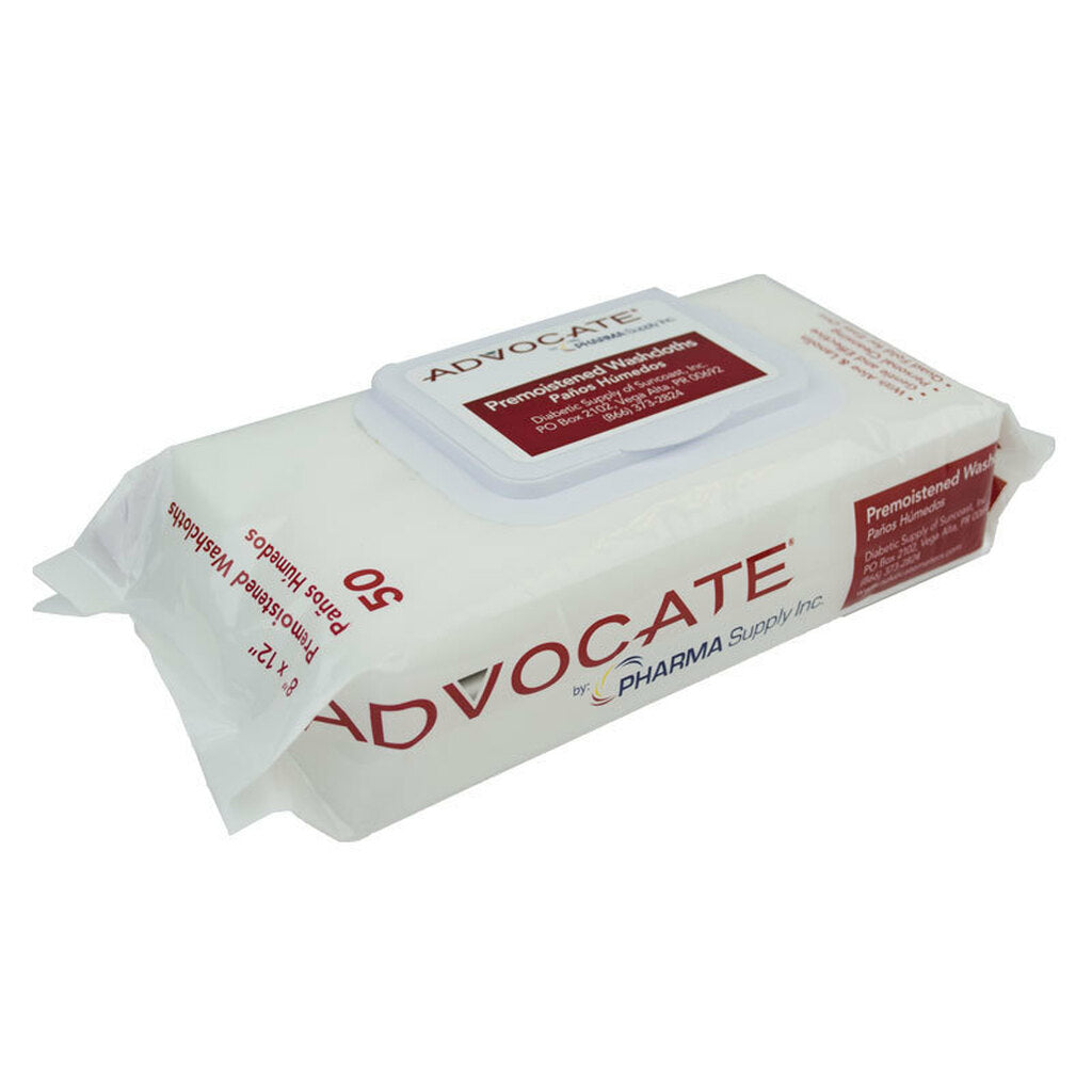 Advocate Pre-Moistened Washcloths, 8" x 12" (pack of 12)
