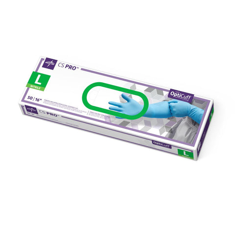 CS Pro 16" Cuff Nitrile Exam Gloves, Large (box of 50)