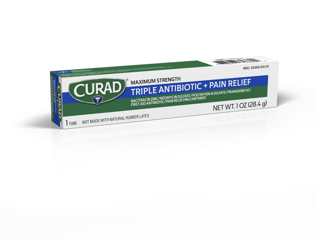 CURAD Triple Antibiotic Plus Pain Relief Ointment, 1oz. (1EA)
