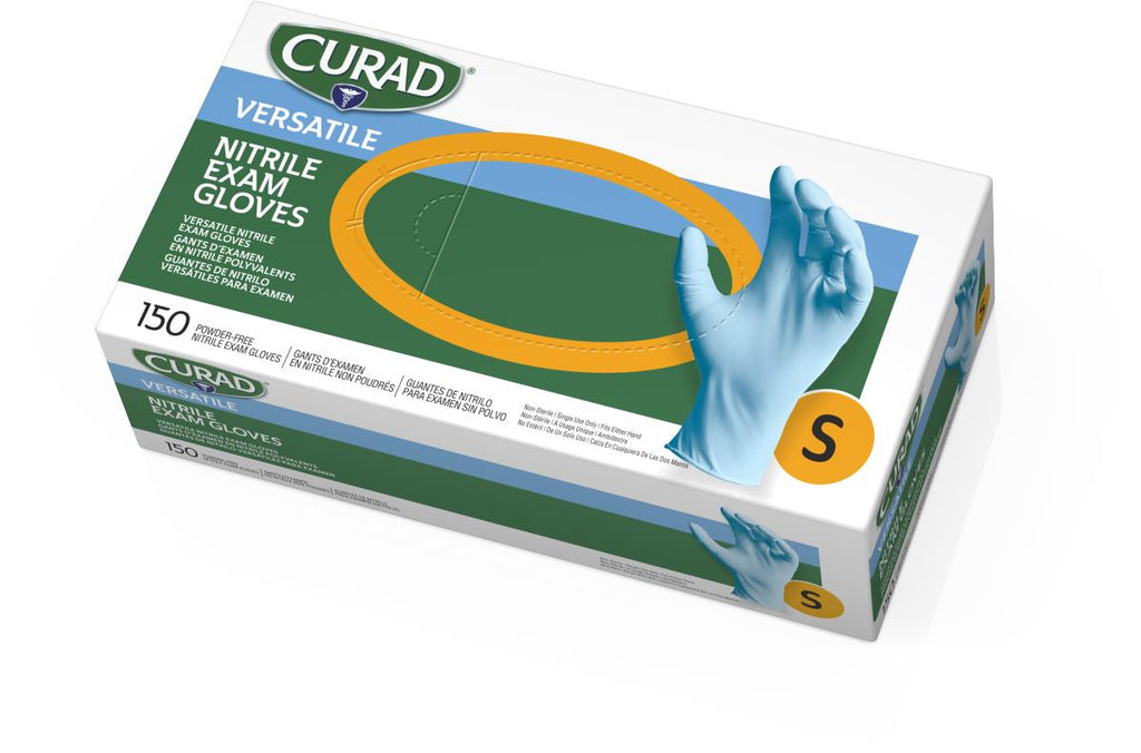 CURAD Textured Nitrile Exam Gloves, Small (box of 150)