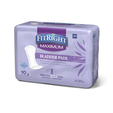 FitRight Bladder Control Pads, Maximum, 5.5" x 13.75" (case of 120)