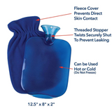 Carex Hot Water Bottle with Fleece Cover (case of 6)