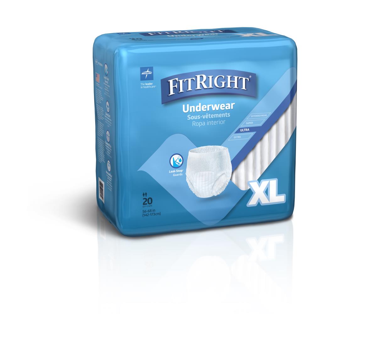 FitRight Ultra Protective Underwear, X-Large (case of 80)