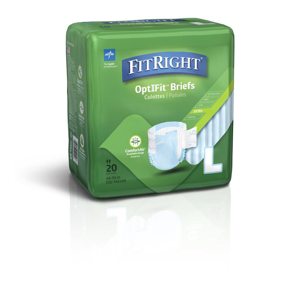 FitRight Extra Cloth-Like Adult Briefs, Large (case of 80)