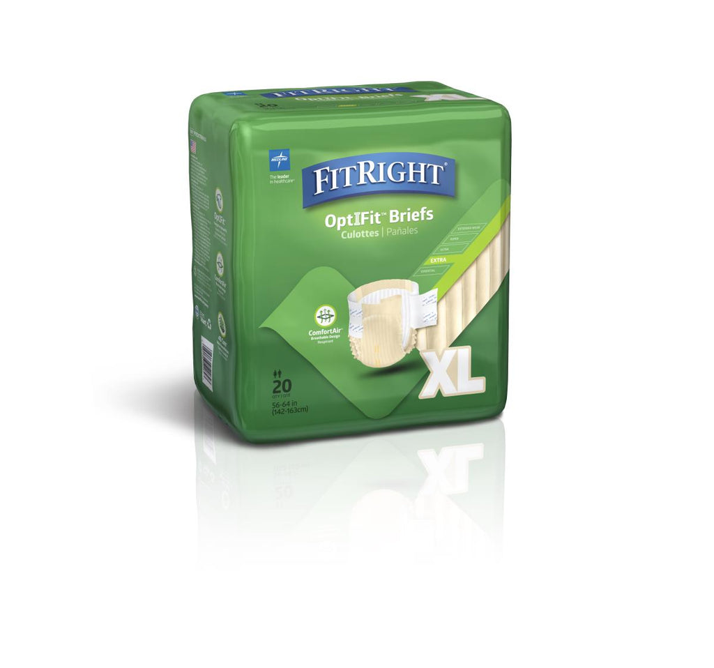 FitRight Extra Cloth-Like Adult Briefs, X-Large (bag of 20)