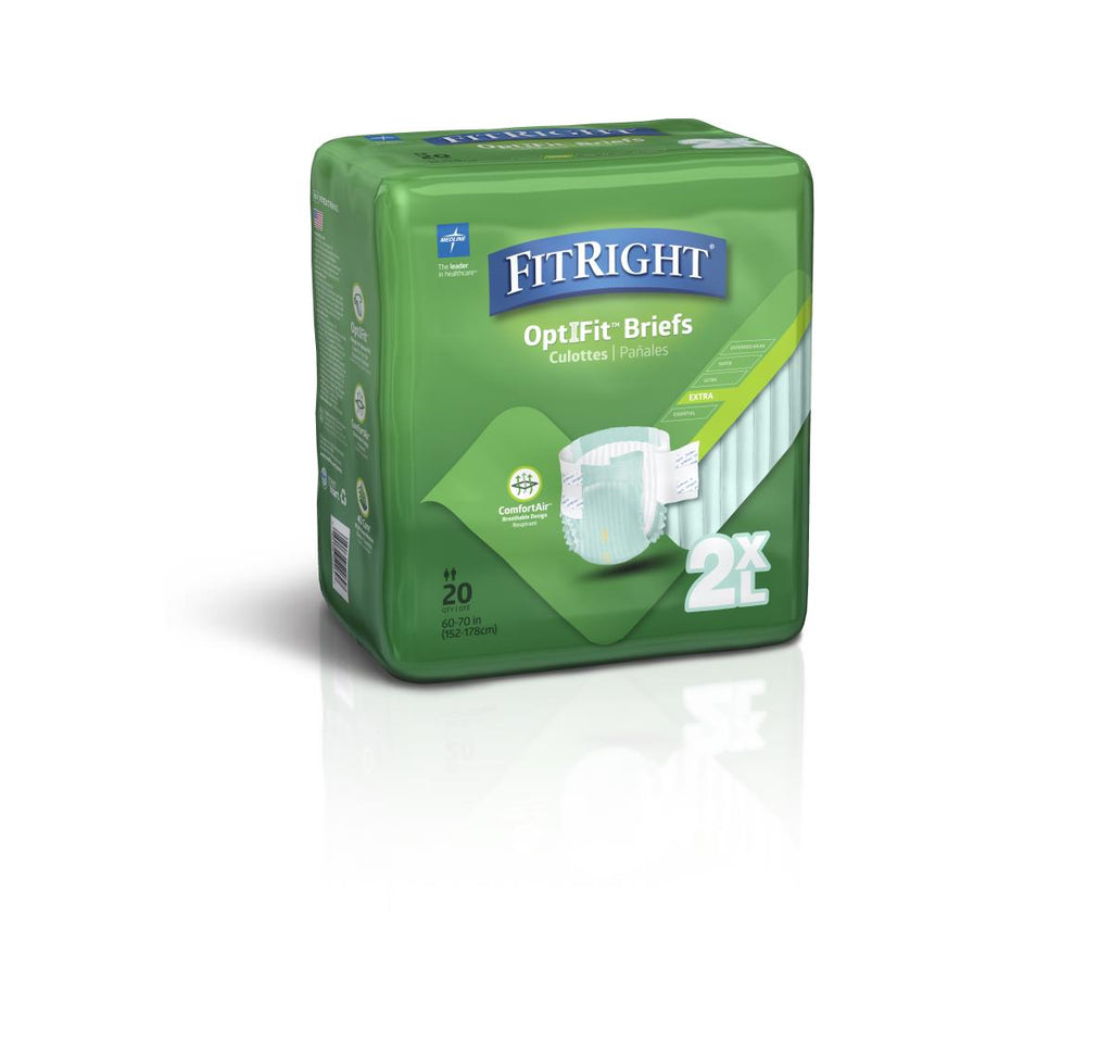 FitRight Extra Cloth-Like Adult Briefs, 2X-Large (bag of 20)