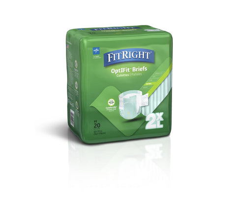 FitRight Extra Cloth-Like Adult Briefs, 2X-Large (case of 80)