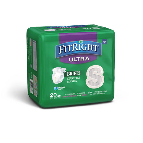 FitRight Ultra Adult Briefs, Small (bag of 20)