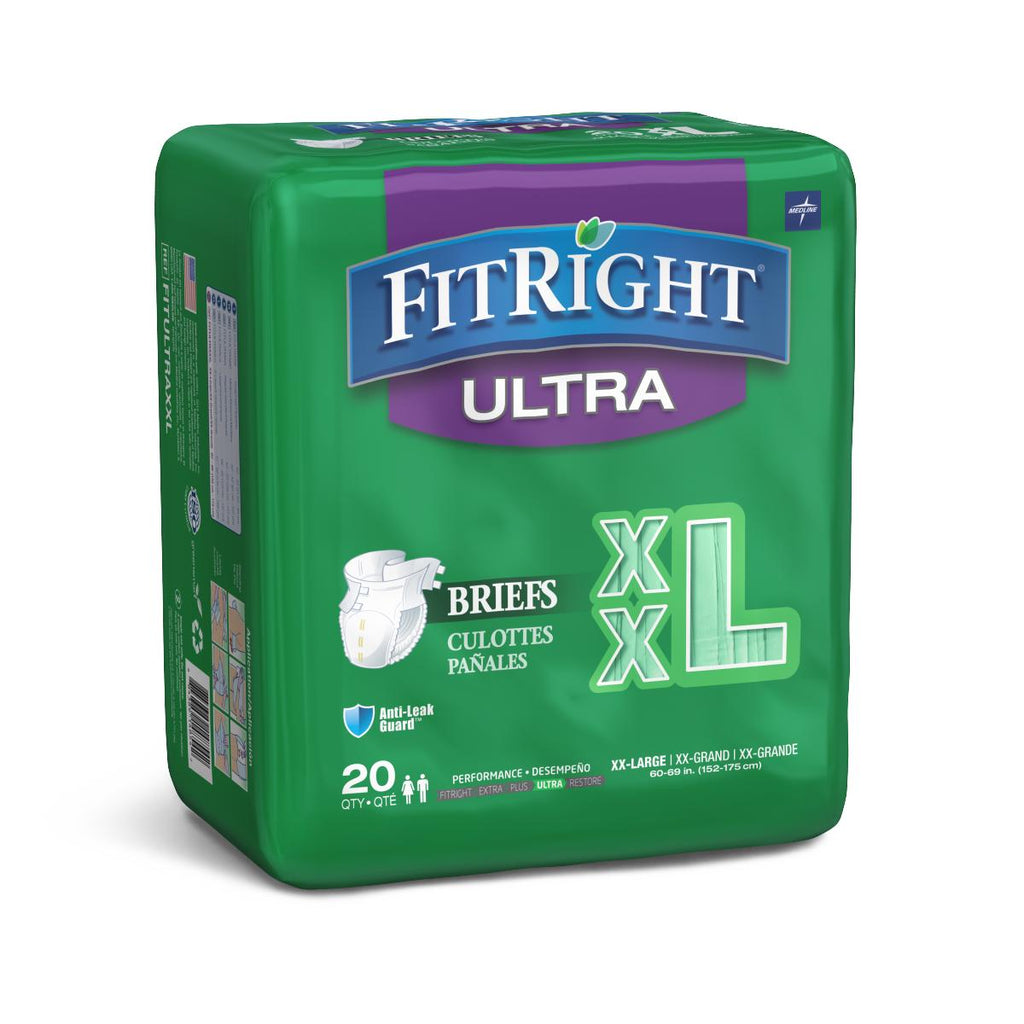 FitRight Ultra Adult Briefs, 2X-Large (bag of 20)