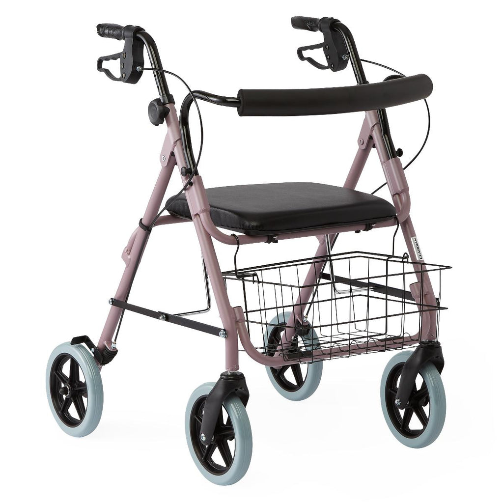 Guardian Deluxe Rollator with 8" Wheels, Rose