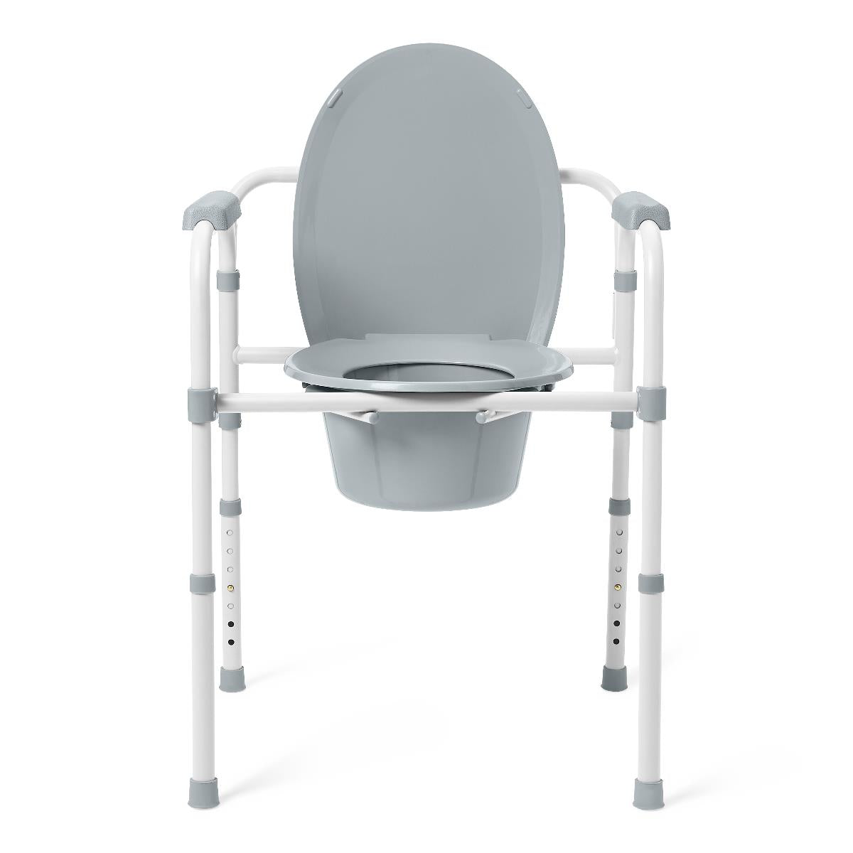 3-in-1 Folding Steel Elongated Commode