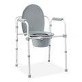 3-in-1 Folding Steel Elongated Commode