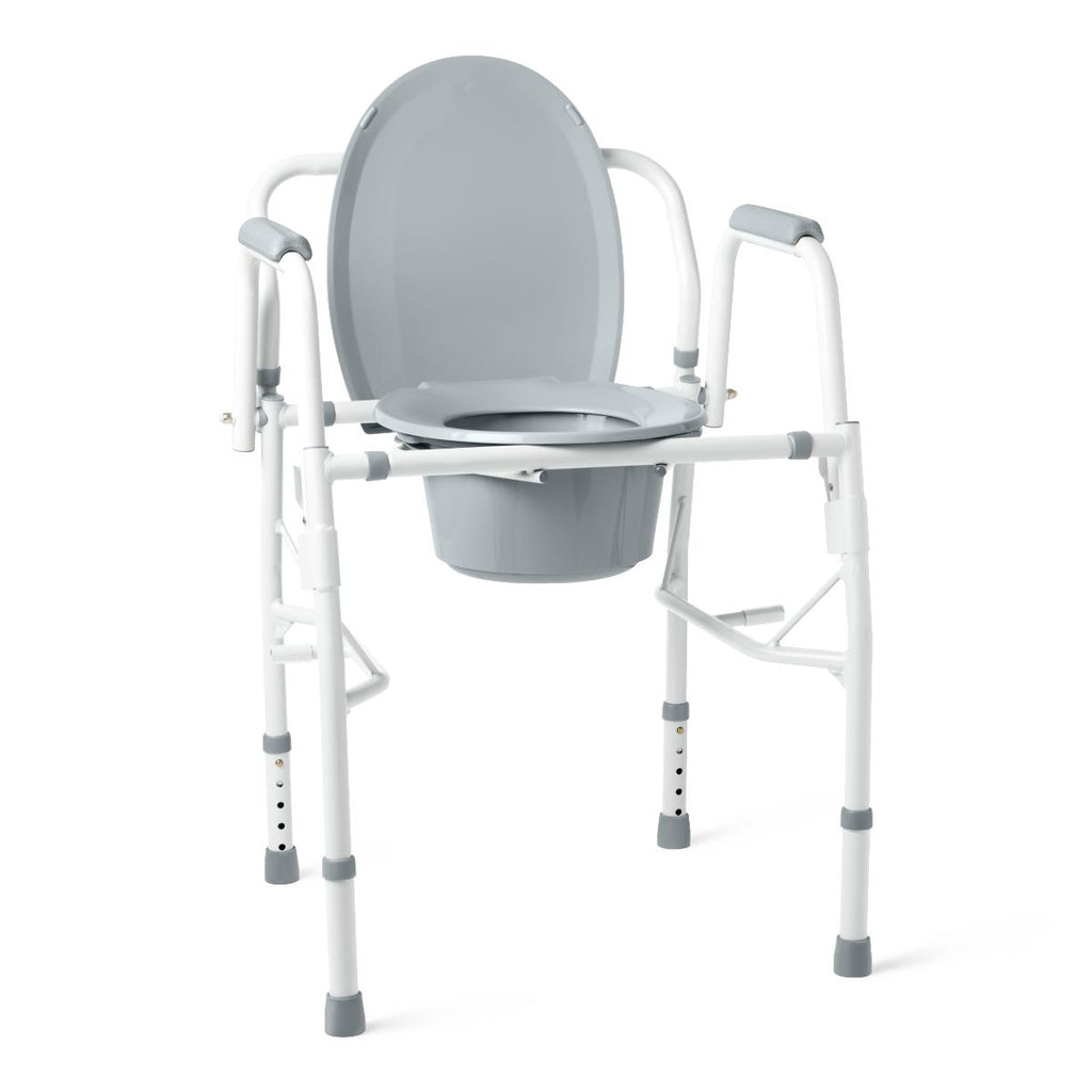 Steel Drop-Arm Commode