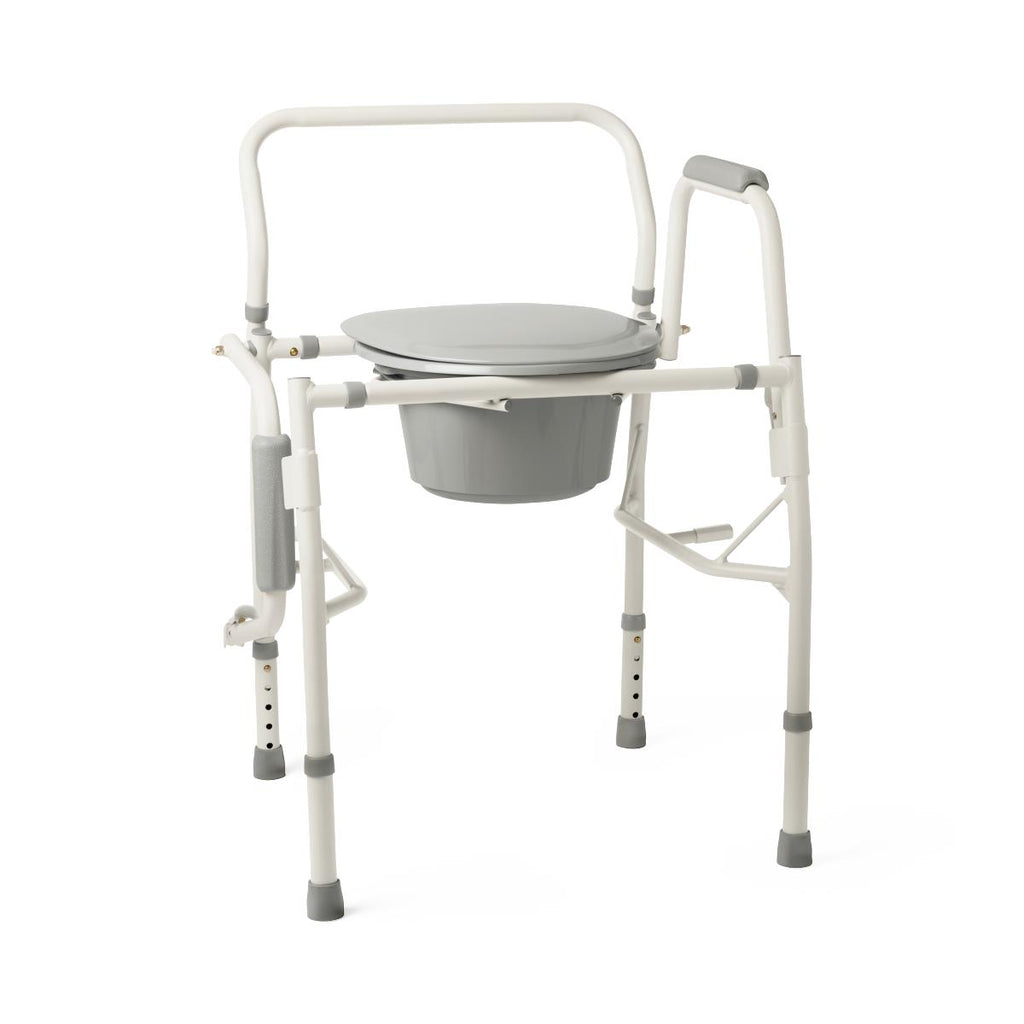 Steel Drop-Arm Commode