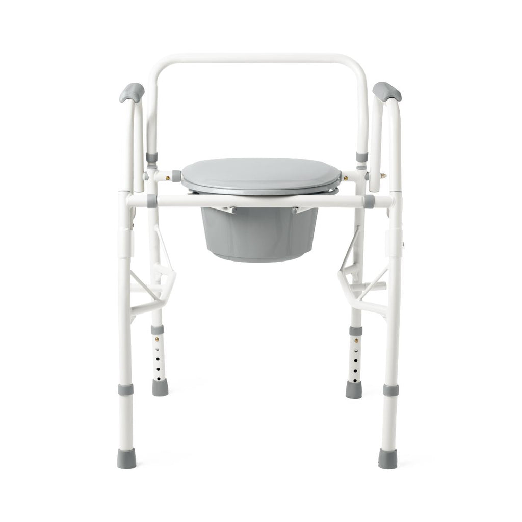 Steel Drop-Arm Commode