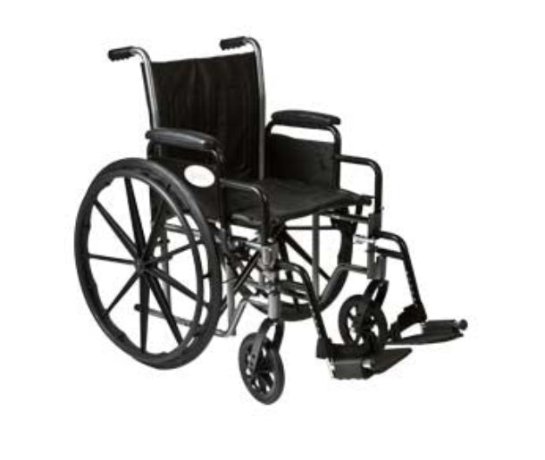 K2-Lite Wheelchair with Removable Desk-Length Arms and Swing-Away Footrest, 16" Seat Width 