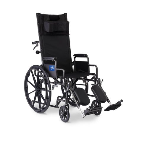 Reclining Wheelchair with Desk-Length Arms, Nylon, 18" Wide