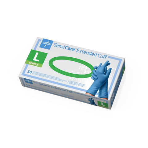 SensiCare Extended Cuff Nitrile Exam Gloves, Large (case of 500)